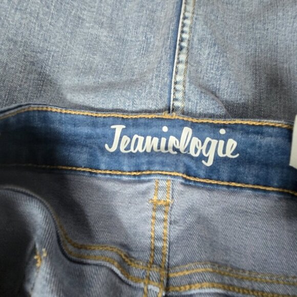 NWT Jeanology Long Maxi Slit Faded Denim Sexy Skirt Size L Spring Stretch Boho - Picture 6 of 11